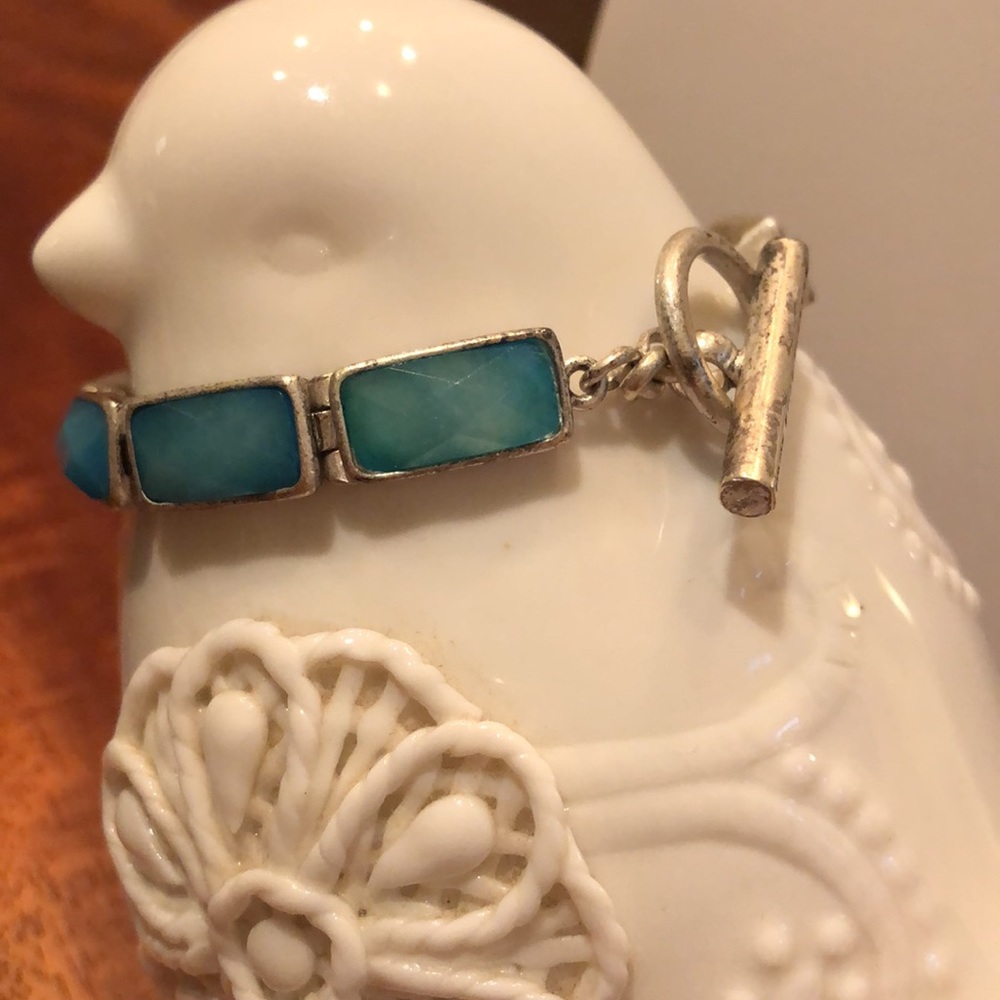 3 for $15 Kenneth Cole Silver and Turquoise bracelet - Picture 2 of 10
